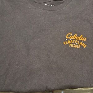 Cabela's Charcoal Tee with Vibrant Orange Print